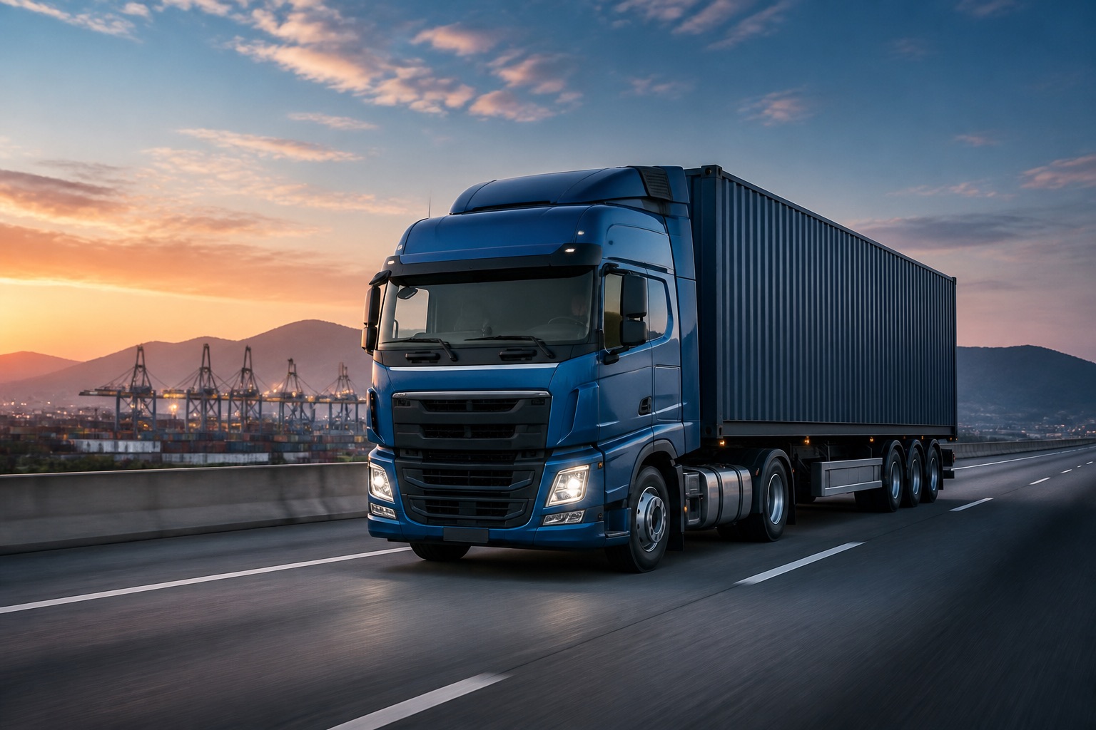Freight truck on the road